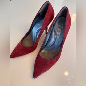 Perfect Condition Kenneth Cole Silver Edition red velvet heels (worn once).